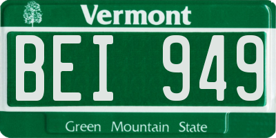 VT license plate BEI949