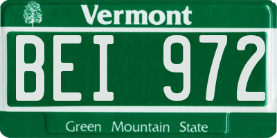 VT license plate BEI972