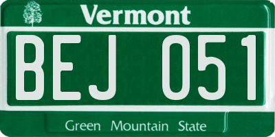 VT license plate BEJ051