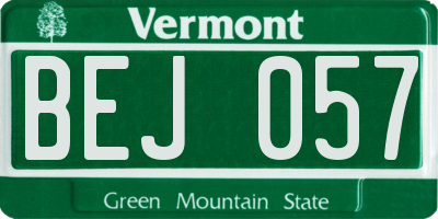 VT license plate BEJ057