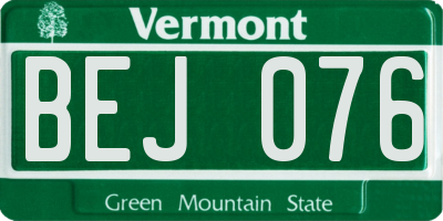 VT license plate BEJ076