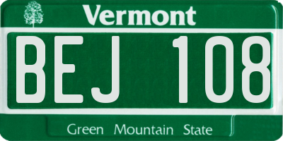 VT license plate BEJ108