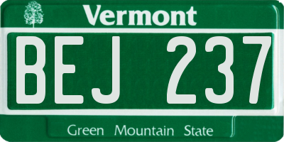 VT license plate BEJ237