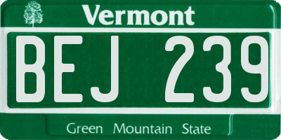 VT license plate BEJ239