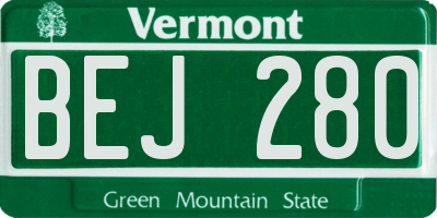 VT license plate BEJ280