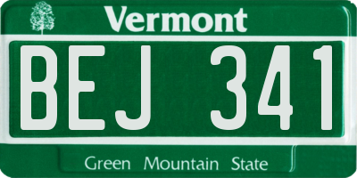 VT license plate BEJ341