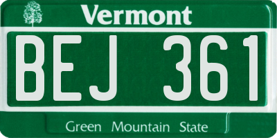 VT license plate BEJ361