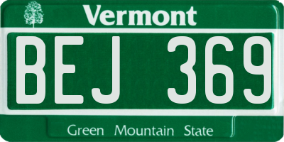VT license plate BEJ369