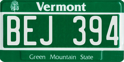 VT license plate BEJ394