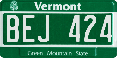 VT license plate BEJ424