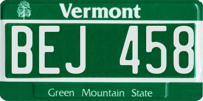 VT license plate BEJ458