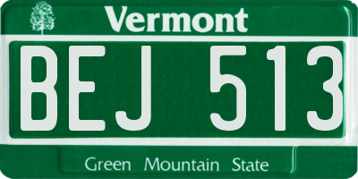 VT license plate BEJ513