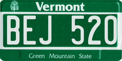 VT license plate BEJ520