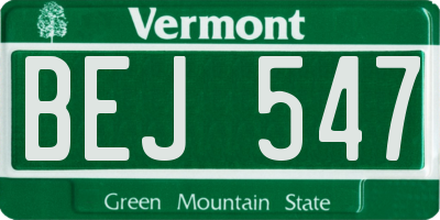 VT license plate BEJ547