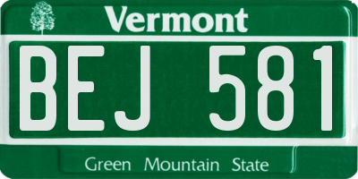 VT license plate BEJ581