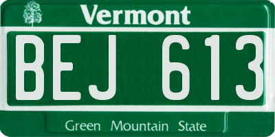 VT license plate BEJ613