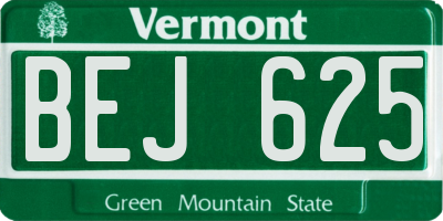 VT license plate BEJ625