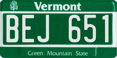 VT license plate BEJ651
