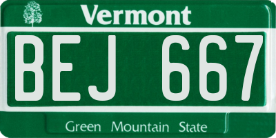VT license plate BEJ667