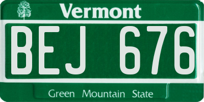 VT license plate BEJ676