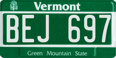 VT license plate BEJ697