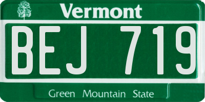 VT license plate BEJ719