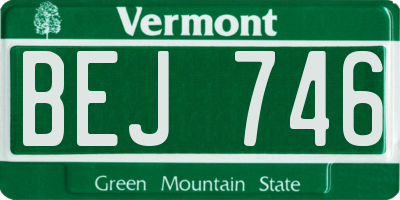 VT license plate BEJ746
