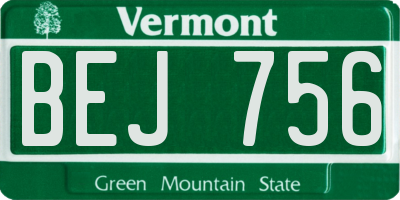 VT license plate BEJ756