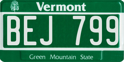 VT license plate BEJ799
