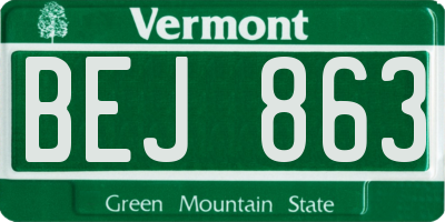VT license plate BEJ863