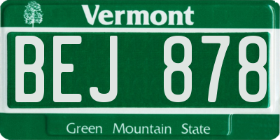 VT license plate BEJ878