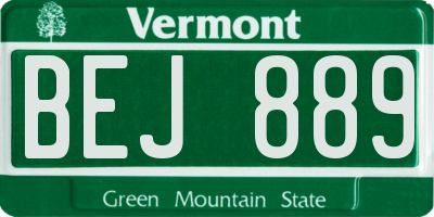 VT license plate BEJ889