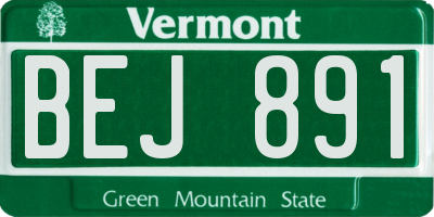 VT license plate BEJ891