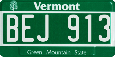 VT license plate BEJ913