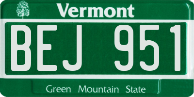 VT license plate BEJ951