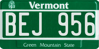 VT license plate BEJ956