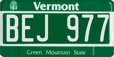 VT license plate BEJ977