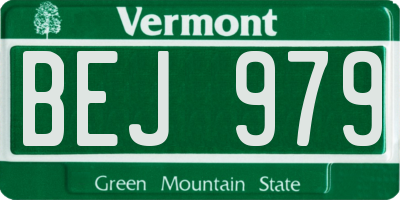 VT license plate BEJ979