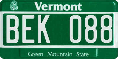 VT license plate BEK088