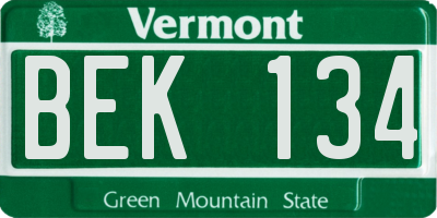 VT license plate BEK134