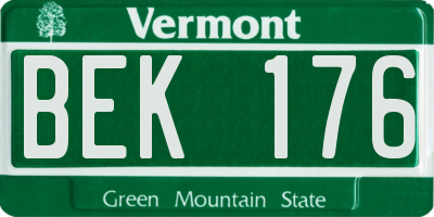 VT license plate BEK176