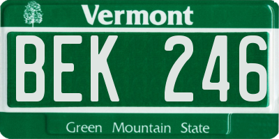 VT license plate BEK246