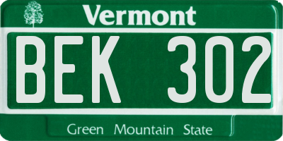 VT license plate BEK302
