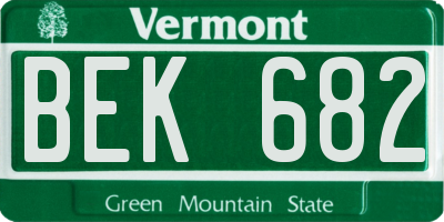 VT license plate BEK682