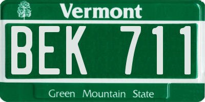 VT license plate BEK711