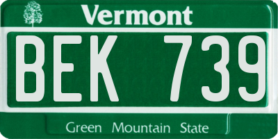 VT license plate BEK739