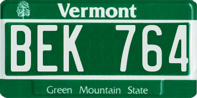 VT license plate BEK764