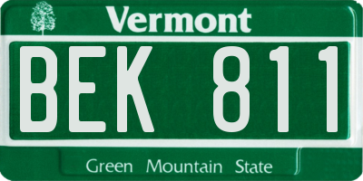 VT license plate BEK811