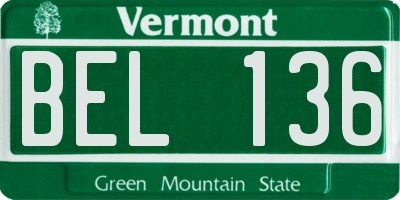 VT license plate BEL136
