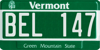 VT license plate BEL147